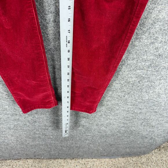 LC Lauren Conrad Pants Women 4 Red Corduroy Chino Low Rise Skinny Flat Front - Picture 5 of 7